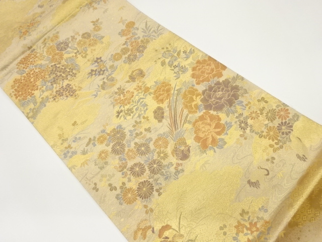 JAPANESE FUKURO OBI / REVERSIBLE / WOVEN FLOWERS